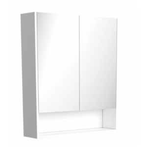 600 PVC Gloss White Shaving Cabinet With Undershelf